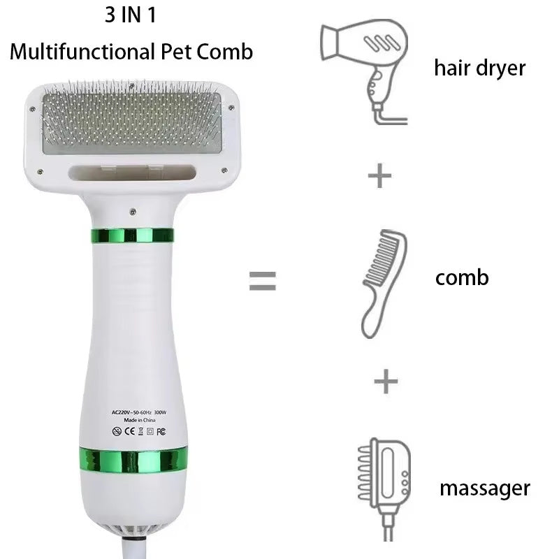 2-1 Pet Grooming Dryer With Slicker Brush